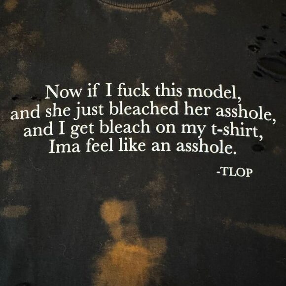 Vintage Bleach Kanye West The Life Of Pablo Quote Black Distressed Shirt Size XL - Picture 2 of 12